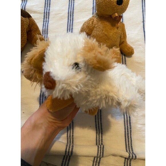 Stuffed animal beanie baby lot of 4 tan bear dog puppy - Picture 5 of 10
